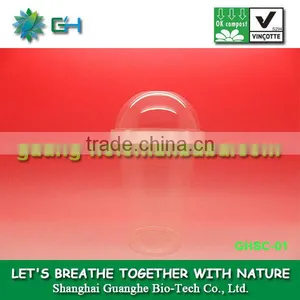 Eco-friendly Plastic Material Transparent 100%compostable PLA Cup,disposable Plastic Pla Ice Cream Cup With Lid thumbnail-1
