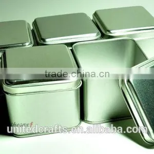 5 PCs of 50cc. EMPTY MINI PLAIN TEA METAL TIN BOX STORAGE NEW thumbnail-1