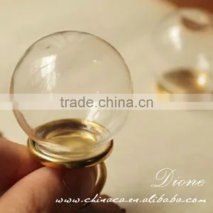 Wholesale Glass Globe Bottle (24mm) With Gold Plated Lace Adjustable Ring thumbnail-3