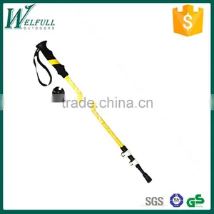 Aluminum Light Trekking Pole With External Lock, EVA Grip, Yellow SZ15515 thumbnail-1
