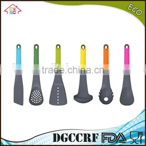 NBRSC High Quality Set of 6 Pieces Colorful Nylon Kitchen Utensils Set Ladle Slotted Strainer Spatula Spoon Solid thumbnail-5