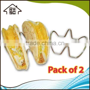 NBRSC 2 Pack Taco Holder Stainless Steel Taco Rack for Soft or Hard Tacos thumbnail-2