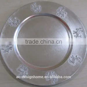 SILVER FOIL PP PLASTIC CHARGER PLATE thumbnail-1