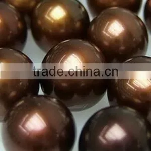 Wholesale AAA 9-10mm Coffee Round Tahitian Loose Pearls thumbnail-1