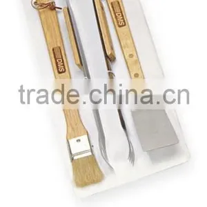 BBQ-122 3pcs BBQ Tools With Wooden Handle thumbnail-1