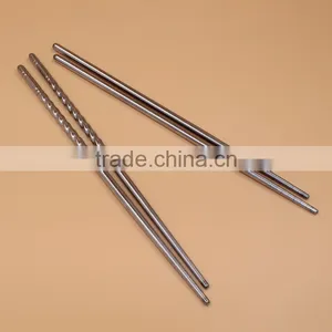 New 1 Pair Chinese Stylish Chop SticksNon-slip Design Stainless Steel Chopsticks thumbnail-3