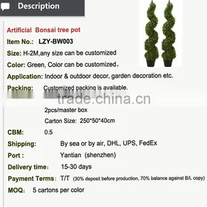 Artificial Fake Greenery Decorative Boxwood Everygreen Decoration Topiary Grass Ball thumbnail-2