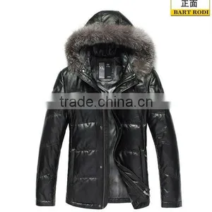 Men Leather Jacket With Fur Collar thumbnail-1