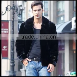 Artificail Mink Fur Super Thick Wind Man Coat Fake Fur Overcoat Jacket thumbnail-1