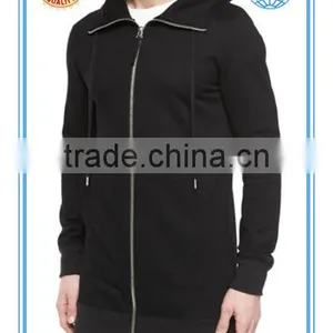 Elongated Hoodie Longline Hoodie Full Zipper Hoodie thumbnail-1