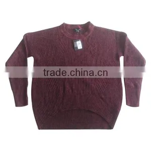 Ladies Long Sleeve Curved Hem Crew Neck Sweater (Garment Stock Lots/Apparel Stock/stocklots/Garment Apparel From Bangladesh) thumbnail-6