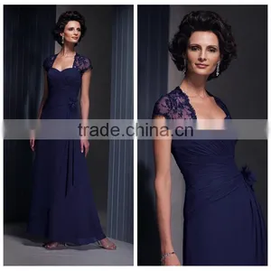Party Chiffon Designs Long Lace Royal Blue Prom Dress thumbnail-1