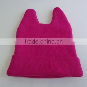 Wholesale Fashion Cheap Winter Acrylic Custom Knitted Beanie Hat thumbnail-3