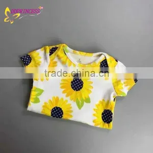 Top Selling Summer Bodysuits For Baby Girls,Girls Rompers With Flower Printed thumbnail-4