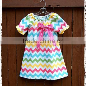 Christmas Clothes Baby Girl Frock Red And White Chevron Dress thumbnail-5