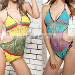 Sexy Hot One Piece Swimsuit Push Up Bikini Hollow Crochet Knitting Bikini thumbnail-3