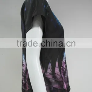 Ladies' Plume Printing Silk Habotai Pullover thumbnail-2