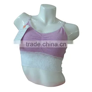 New Style Seamless Woman Underwear Ladies Bra Ladies Melange Tank Top W/lace thumbnail-1