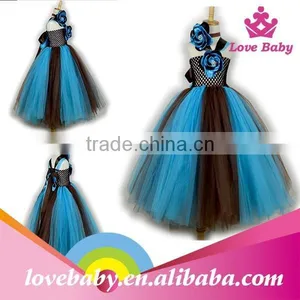 Kids Girls Princess Bow Belt Dress Circle Bubble Peacock Print Kids Dress Girl's Party Clothes LBE4092186 thumbnail-3