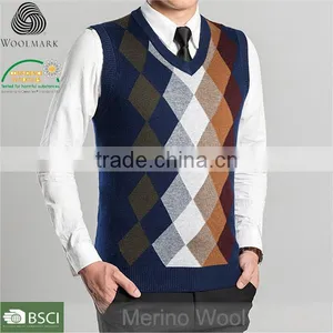Fleece Vest for Men, V Ncek Wool Sweater Vest thumbnail-3