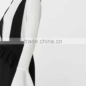 2018 Spring Pinafore Dress With Ruffle Black Suspender Skirt for Women thumbnail-4