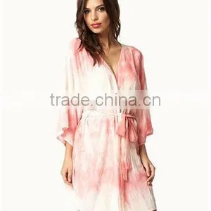 Ladies Sexy Sleepwear Robe Tie-Dye Robe 2013 New Design Long Gown Nightwear Dress Robe Ladies Night Dresses Sleepwear thumbnail-1