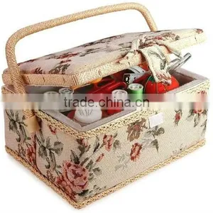 Beautiful Flower Pattern Sewing Basket Manufacturer thumbnail-3