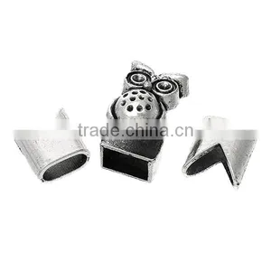Hook Clasps Bracelet End Bar With Slider For Leather Bracelet Owl Halloween Antique Silver 19mm X13mm 13mm X12mm thumbnail-1