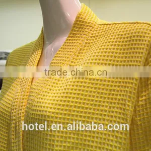 Yarn Dyed Waffle Bathrobe,factory Wholesale Bathrobe for Four Season Hotel,cotton/polyester Waffle Bathrobe thumbnail-2