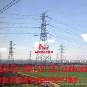 MEGATRO 220KV 2D1 SJC1 Double Circuit Angle and Tension Transmission Tower thumbnail-3