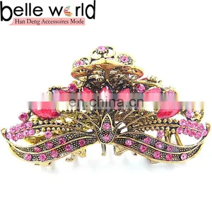 Elegant Europen Retro Big Alloy Rhinestone Jewel Hair Claw Clip thumbnail-2