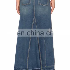 New Fashion Jean Long Jean Skirt thumbnail-4