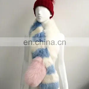 2017 Custom New Design Fashion Real Fox Fur Korean Scarf thumbnail-3