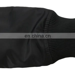 Custom Nylon Plain Black Flight Bomber Jacket Mens With Patches thumbnail-6