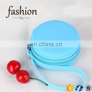 CR Proffesional Sales Team Cheap Fancy Earphone Bag Lovely Round Shape Blue Bulk Wholesale Silicone Coin Purse thumbnail-1