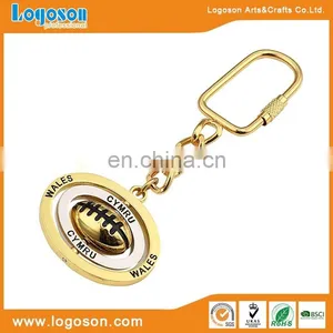 Promotional Custom Shape Souvenir Wales Gold Plating Spinning Keychain thumbnail-1