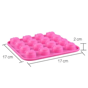 Free Sample Food Grade Heat Resistant Nontoxic Silicone Cake Mold Baking Mousse Pudding Mold Tool Pig Head 16holes thumbnail-1