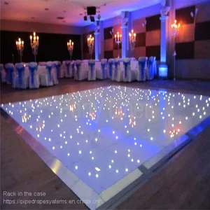 White Starlit Dance Floor With LED Curtain Backdrop for Wedding thumbnail-2