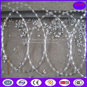450mm Coil Diameter BTO-22 Razor Wire Flat Wrap Coils On Fence Top thumbnail-2