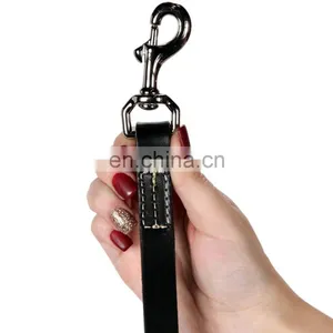 High Quality Dog Leash Water Resistant Heavy Full Grain Leather Lead Training Leahses thumbnail-5
