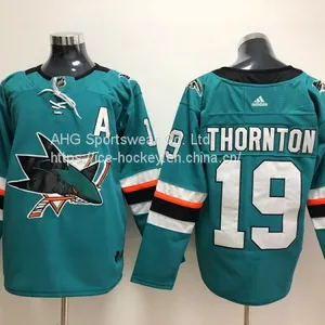 San Jose Sharks #19 Thornton Green Jersey thumbnail-1
