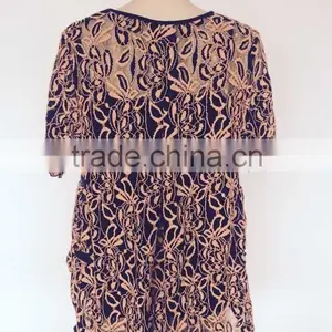 100% Poly Spandex Two Tone Lace Short Sleeve Shirts thumbnail-3
