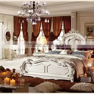 Antique America Style Solid Wood Double Bed With King Size thumbnail-1