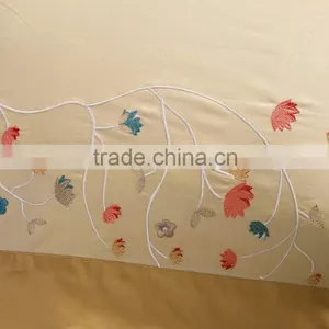 Classic Golden 100% Cotton Hotel Bedlinen Flower Embroidery Bed Sheet Set 500TC Wholesale Bedding Set thumbnail-6