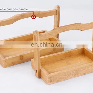 Bamboo Serving Tray Wholesale New Design Food Serving Tray Picnic Bamboo Baskets thumbnail-1