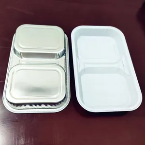 Fast Food Packing and Daily Food Storage Aluminum Foil Containers With Clear Plastic Lids thumbnail-1