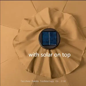Factory Price 3m Solar Umbrella With Tilt and Light Bar Waterproof and Sunshade thumbnail-5