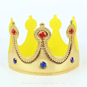 Plastic Adult King Crowns - Jeweled Headwear for Masquerade & Party Decor, Wholesale thumbnail-5