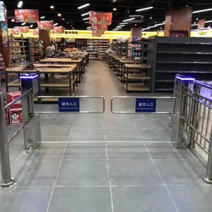 Fabrikpreis: Elektronische vollautomatische Schwenkbarriere (Metallturnstile) für Supermärkte thumbnail-2
