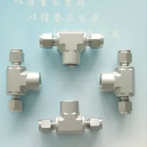 Stainless Steel Double Ferrule Tee Fitting for Oil and Gas Pipeline Connections thumbnail-1